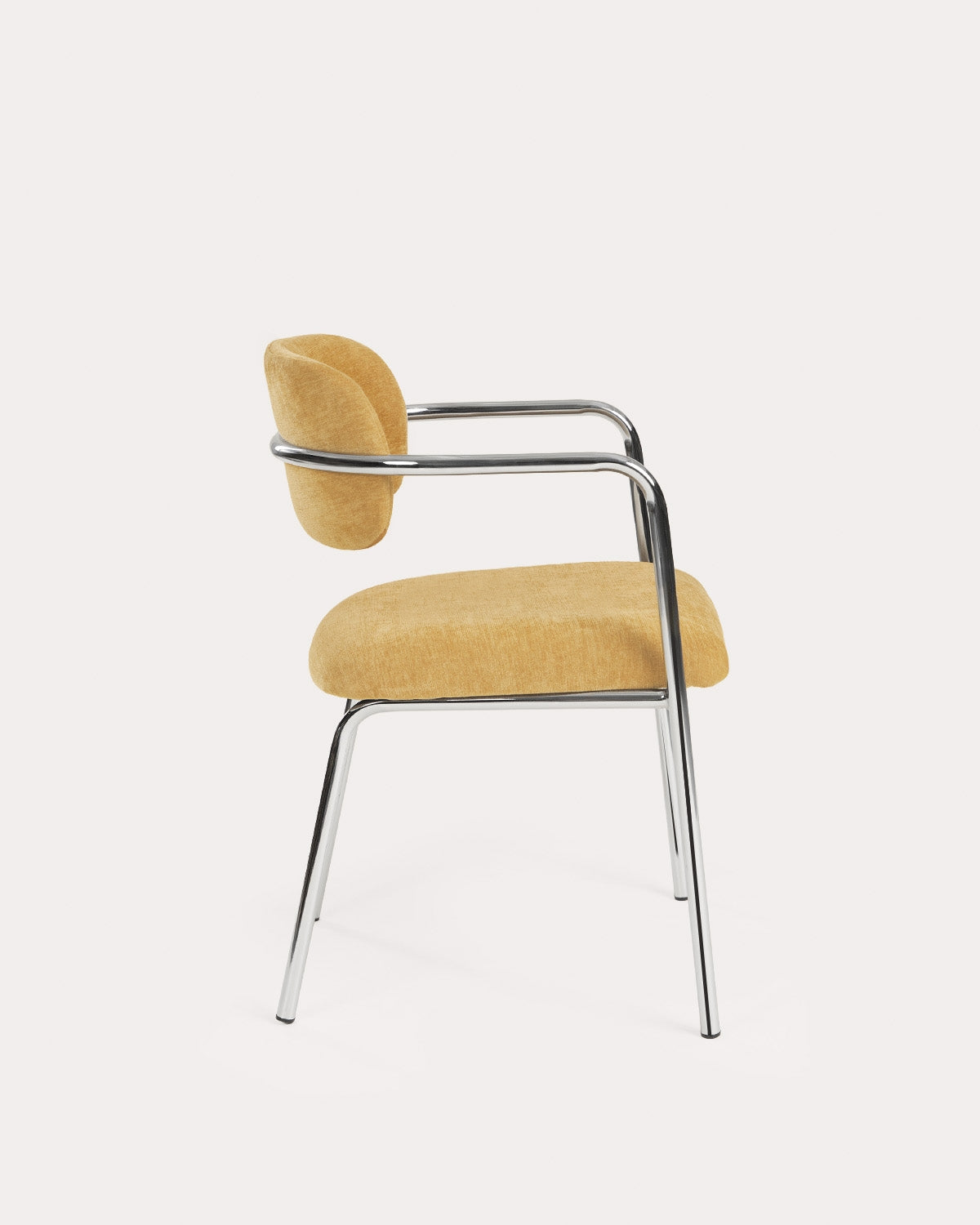 Dining chair with metal armrests and Taner fabric
