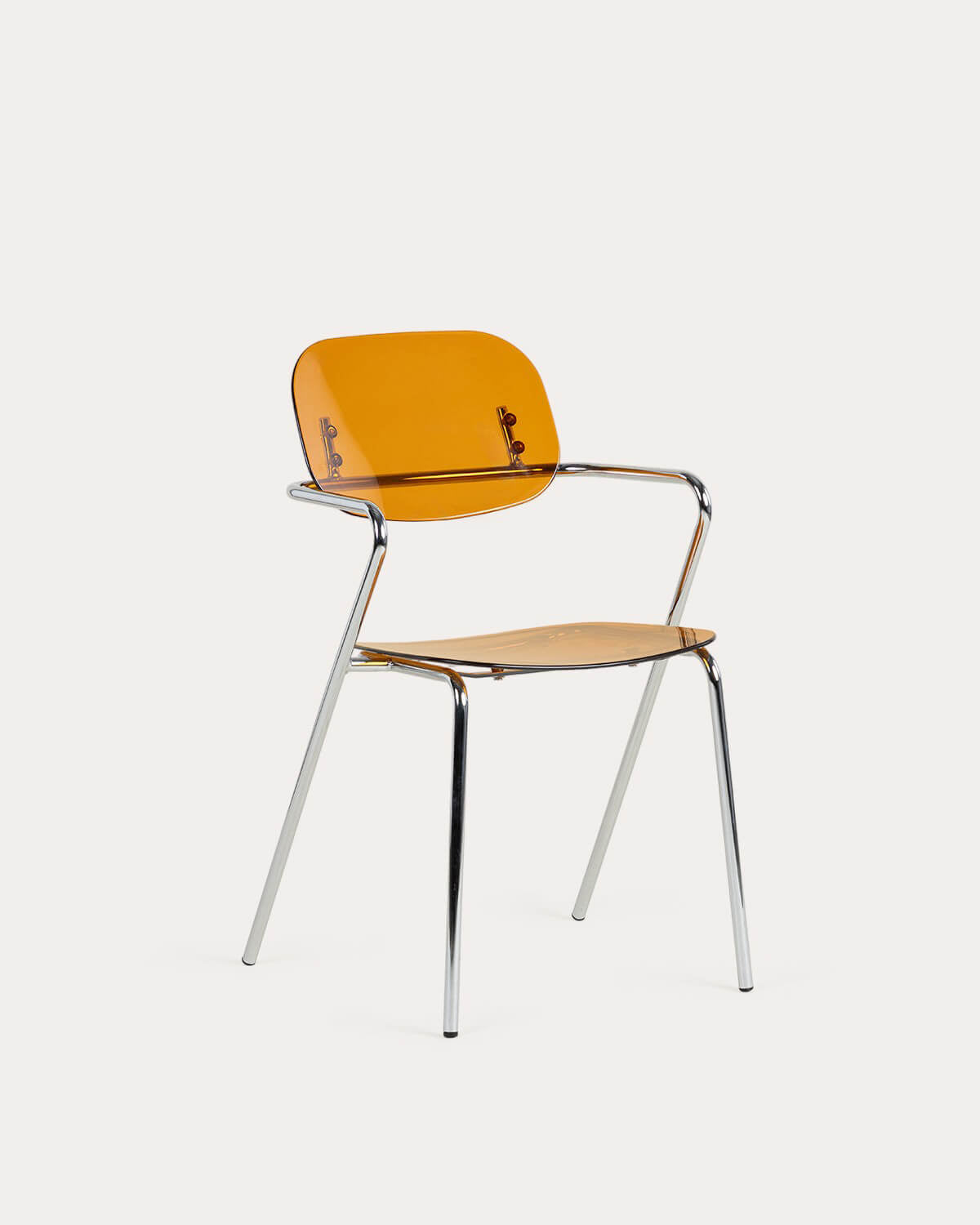Dining chair with armrests in polyethylene and metal Pinha