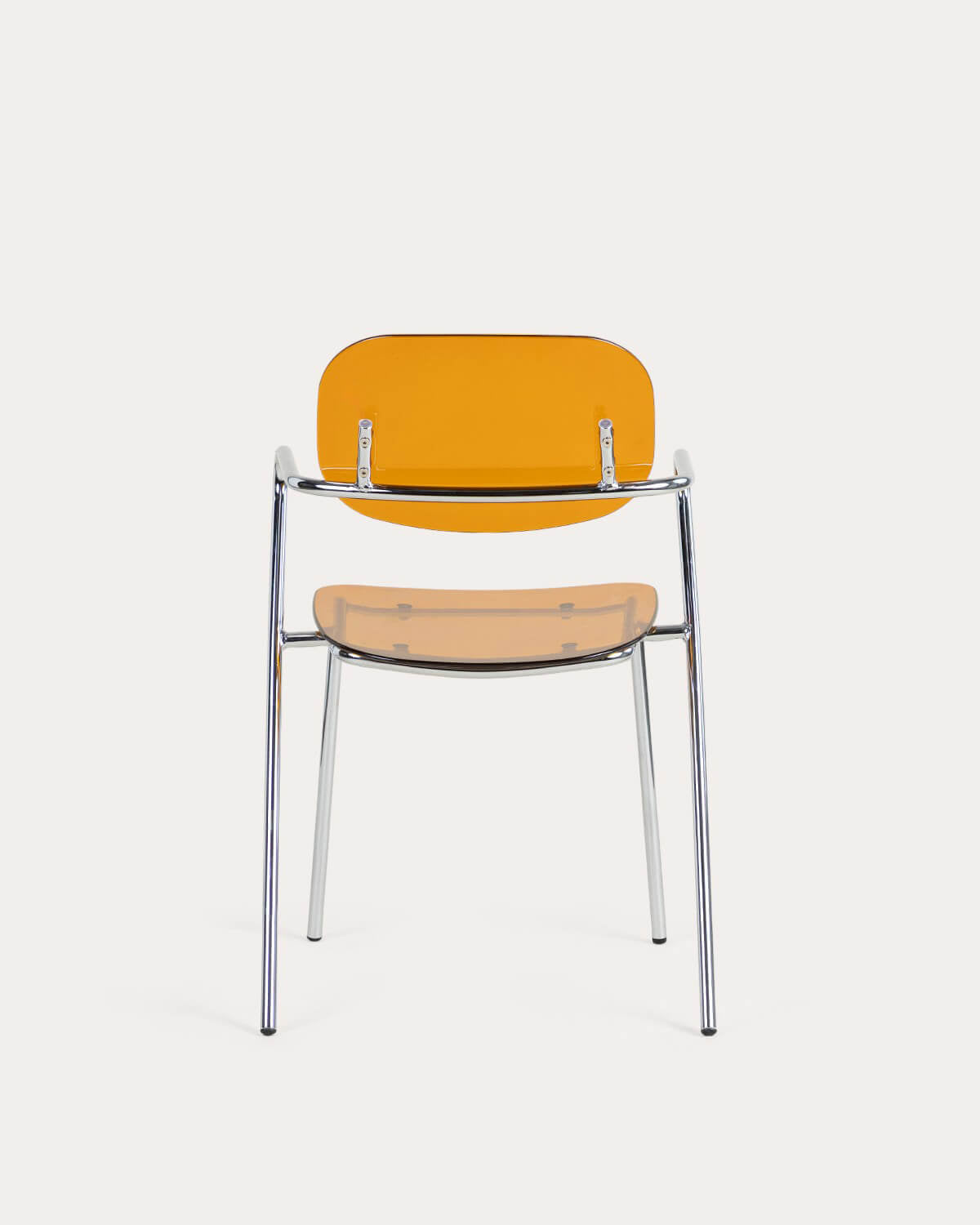 Dining chair with armrests in polyethylene and metal Pinha