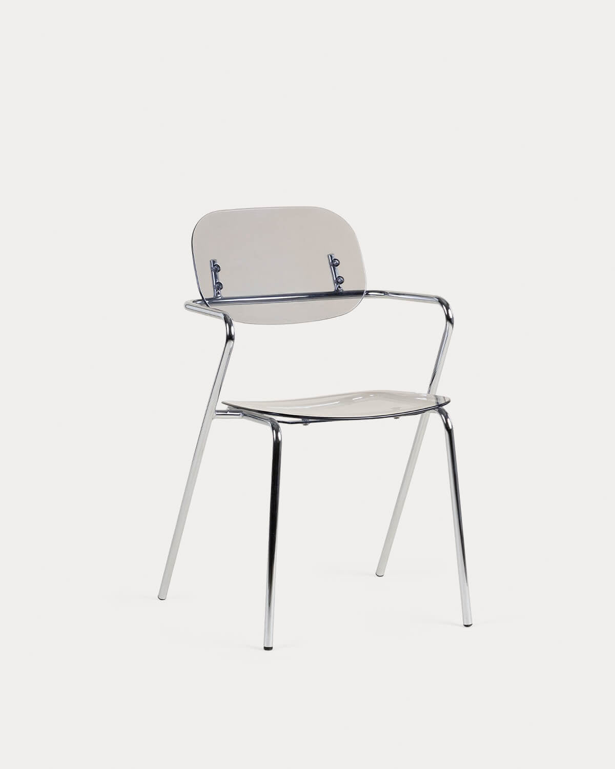 Dining chair with armrests in polyethylene and metal Pinha