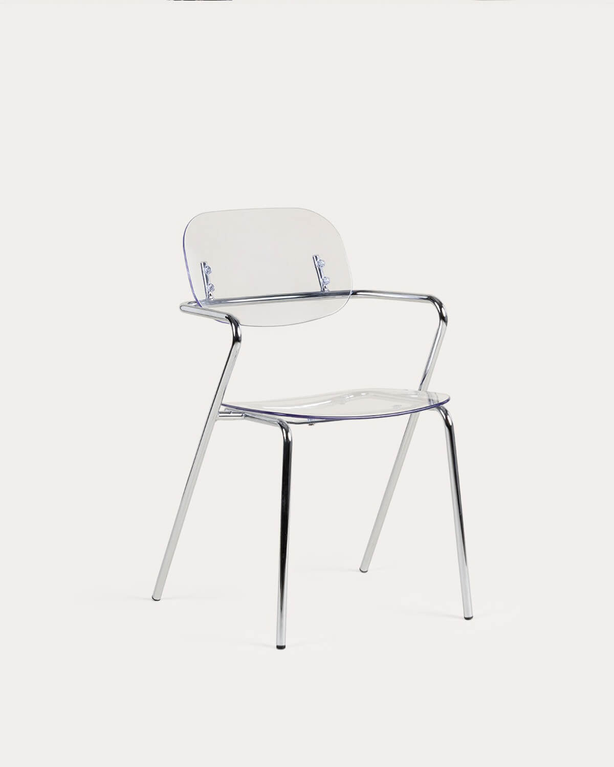Dining chair with armrests in polyethylene and metal Pinha