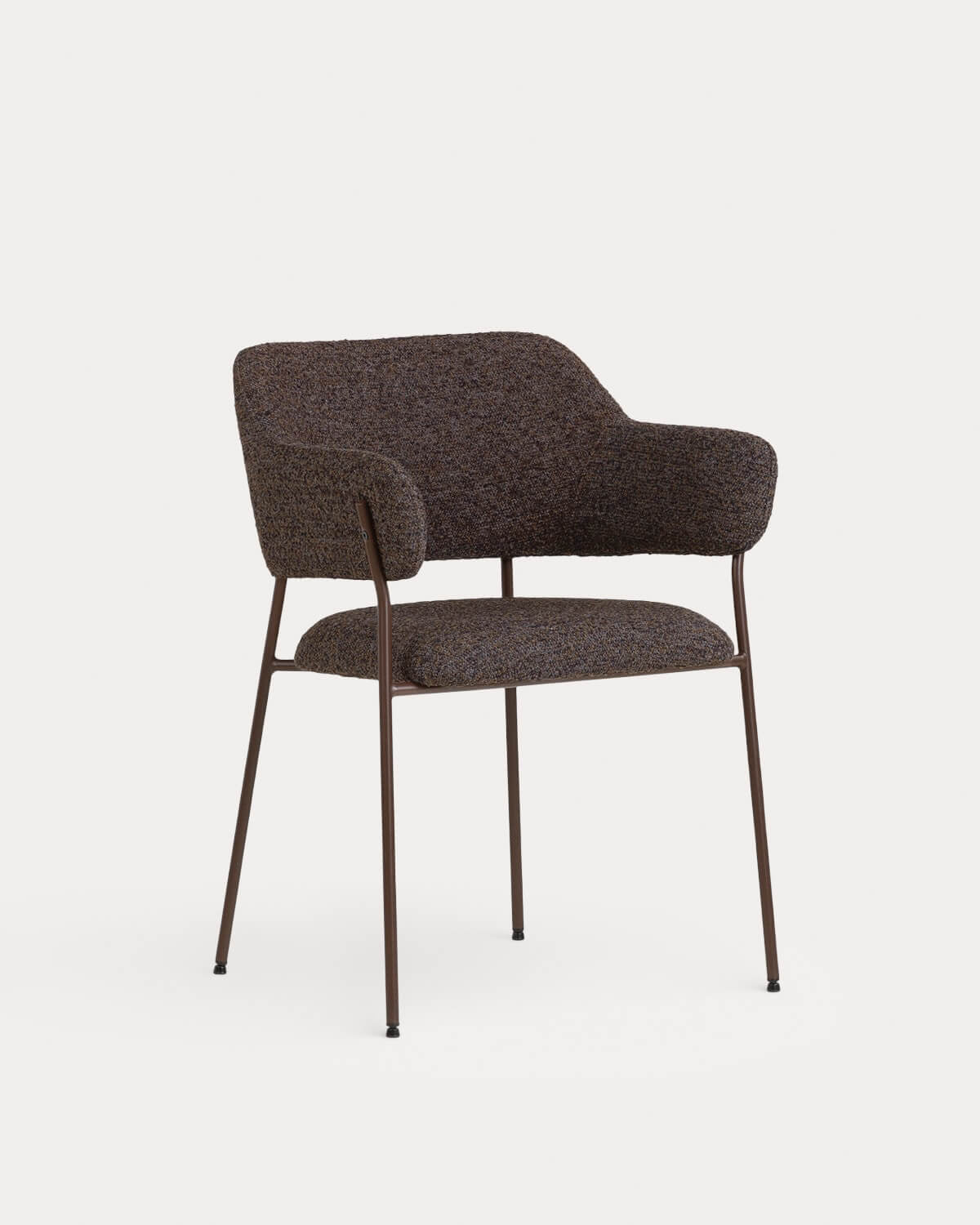 Dining room chair with armrests in fabric and metal Stana