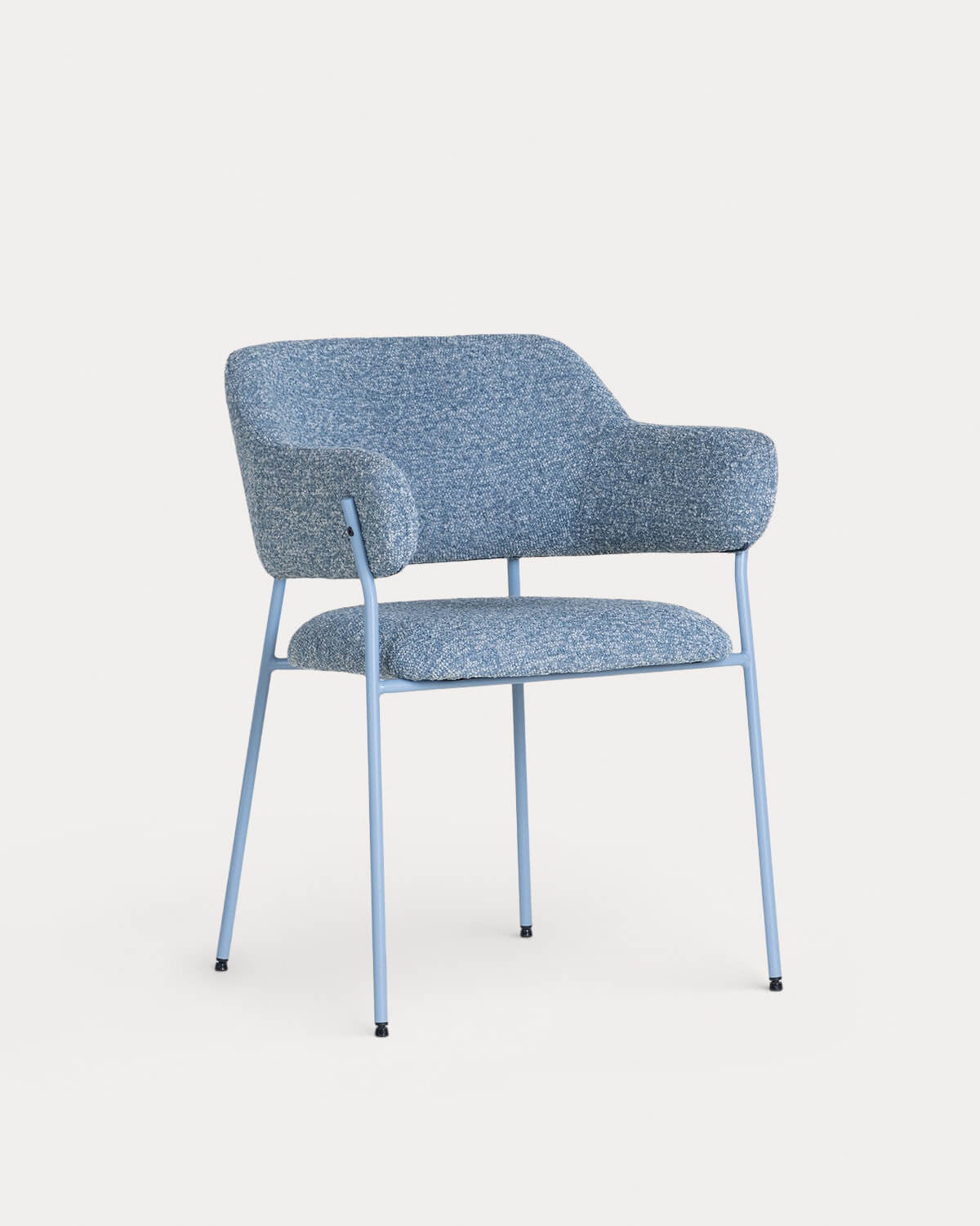 Dining room chair with armrests in fabric and metal Stana