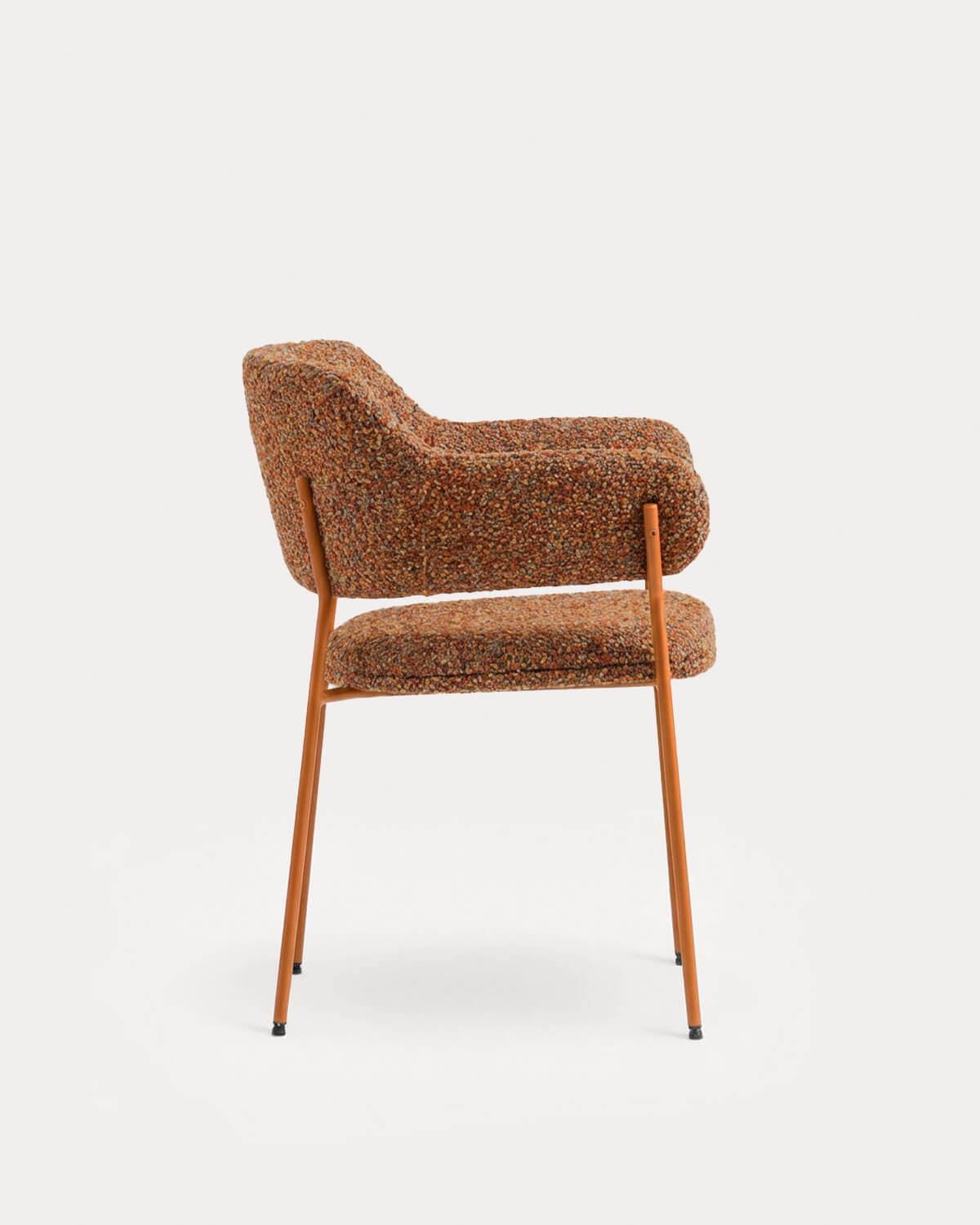 Dining room chair with armrests in fabric and metal Stana
