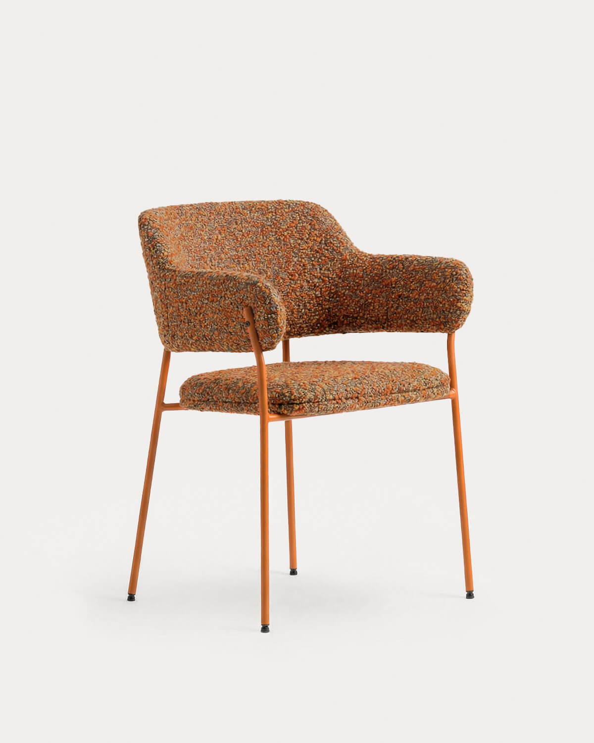 Dining room chair with armrests in fabric and metal Stana