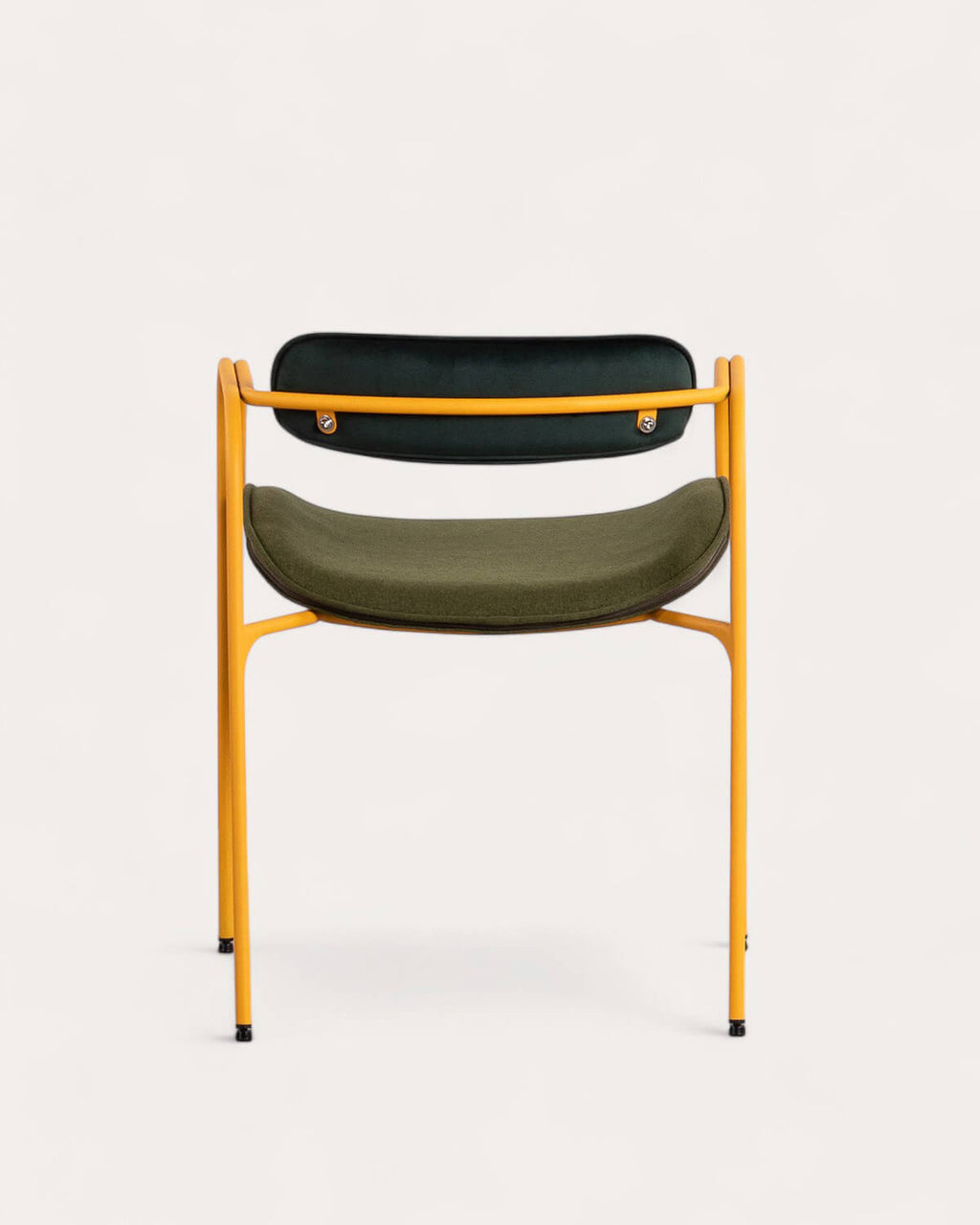 Dining chair with armrests in velvet and Ilan fabric