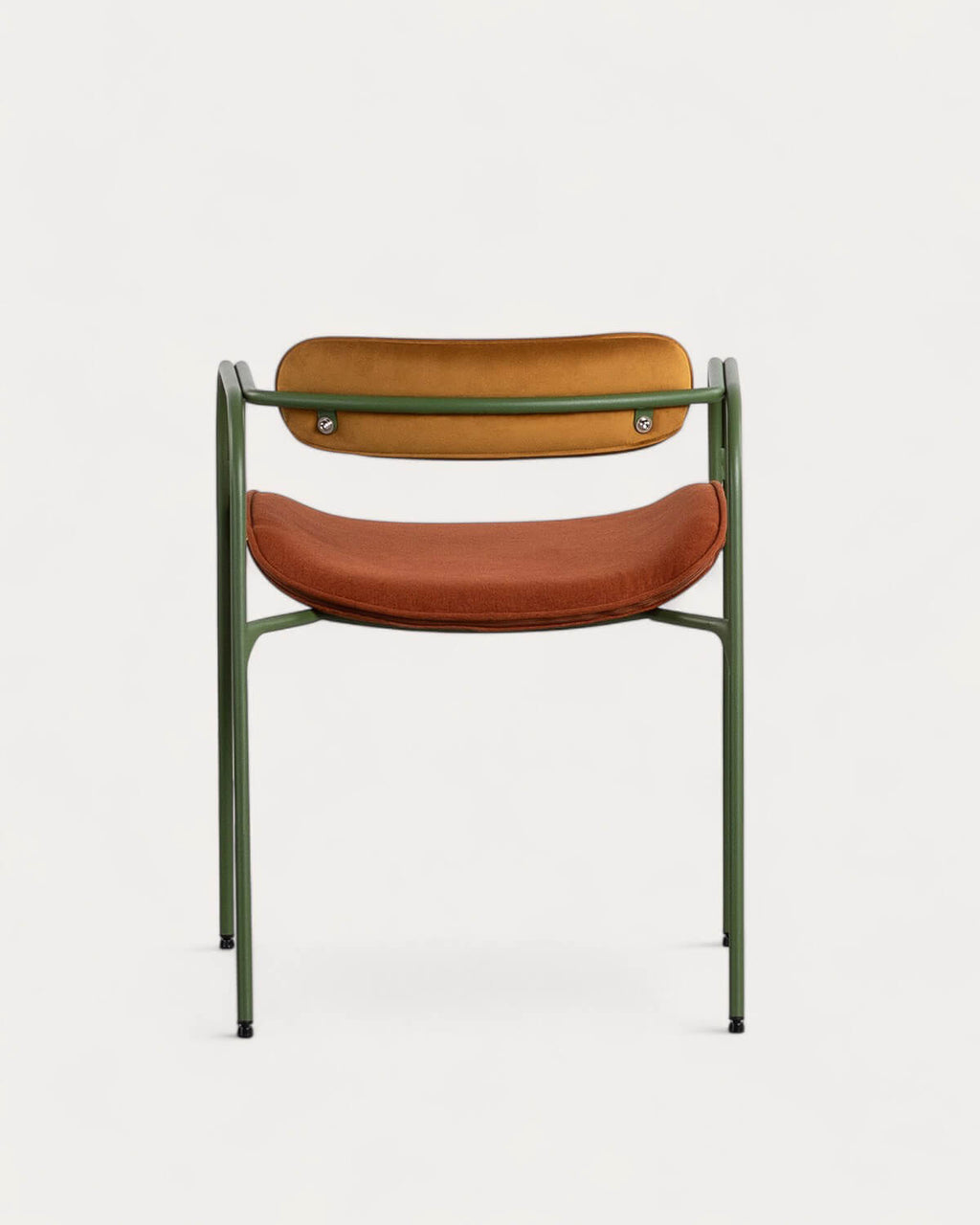 Dining chair with armrests in velvet and Ilan fabric