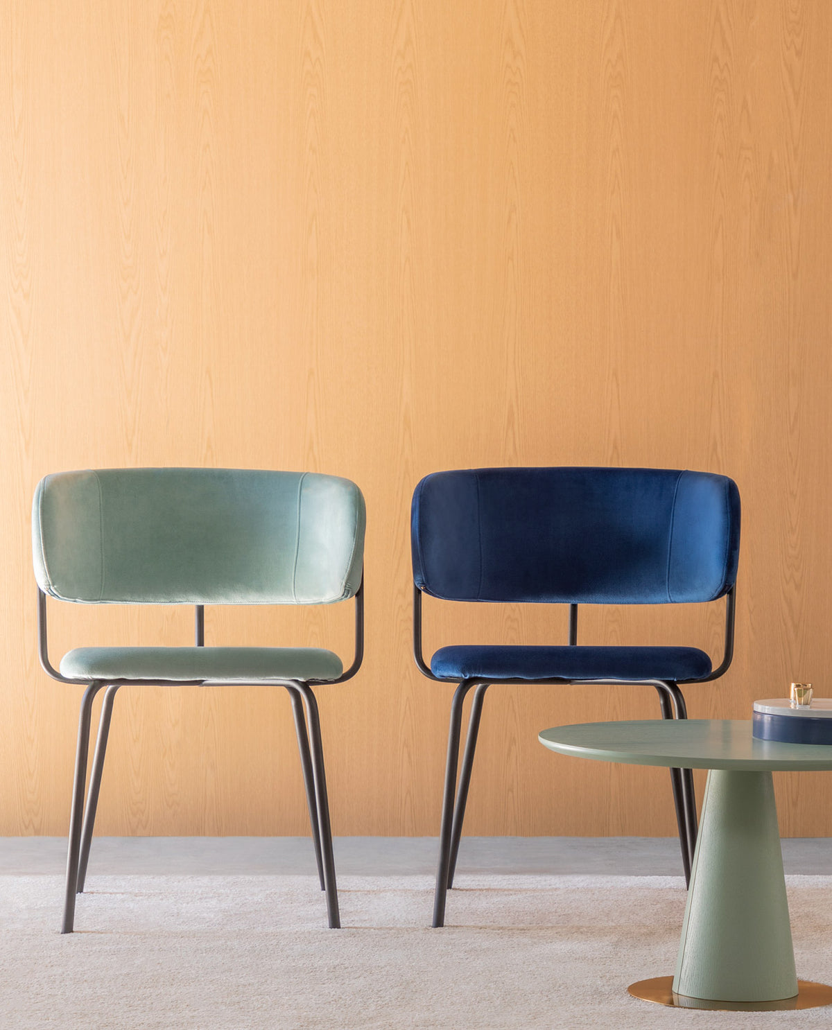 Bonse Velvet and Metal Dining Chair