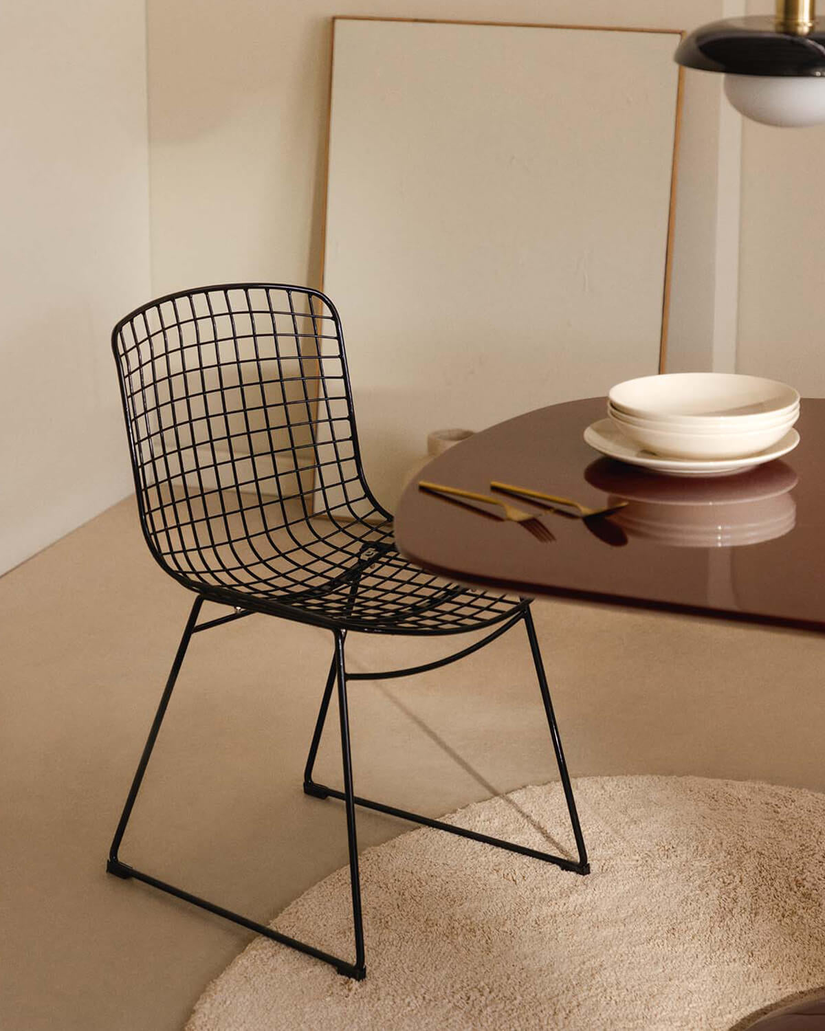 Aras High Back Metal Dining Chair