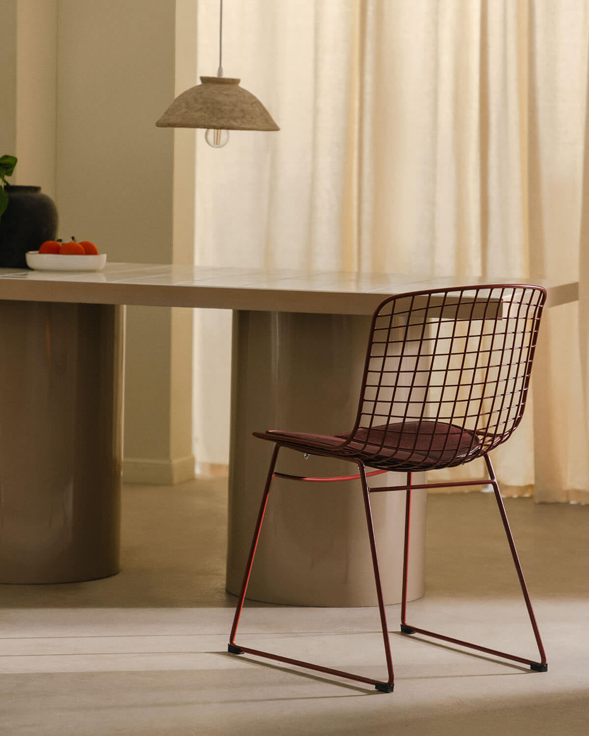 Aras High Back Metal Dining Chair