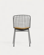 Aras High Back Metal Dining Chair