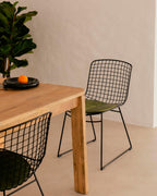 Aras High Back Metal Dining Chair