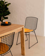 Aras High Back Metal Dining Chair