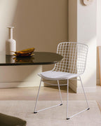 Aras High Back Metal Dining Chair