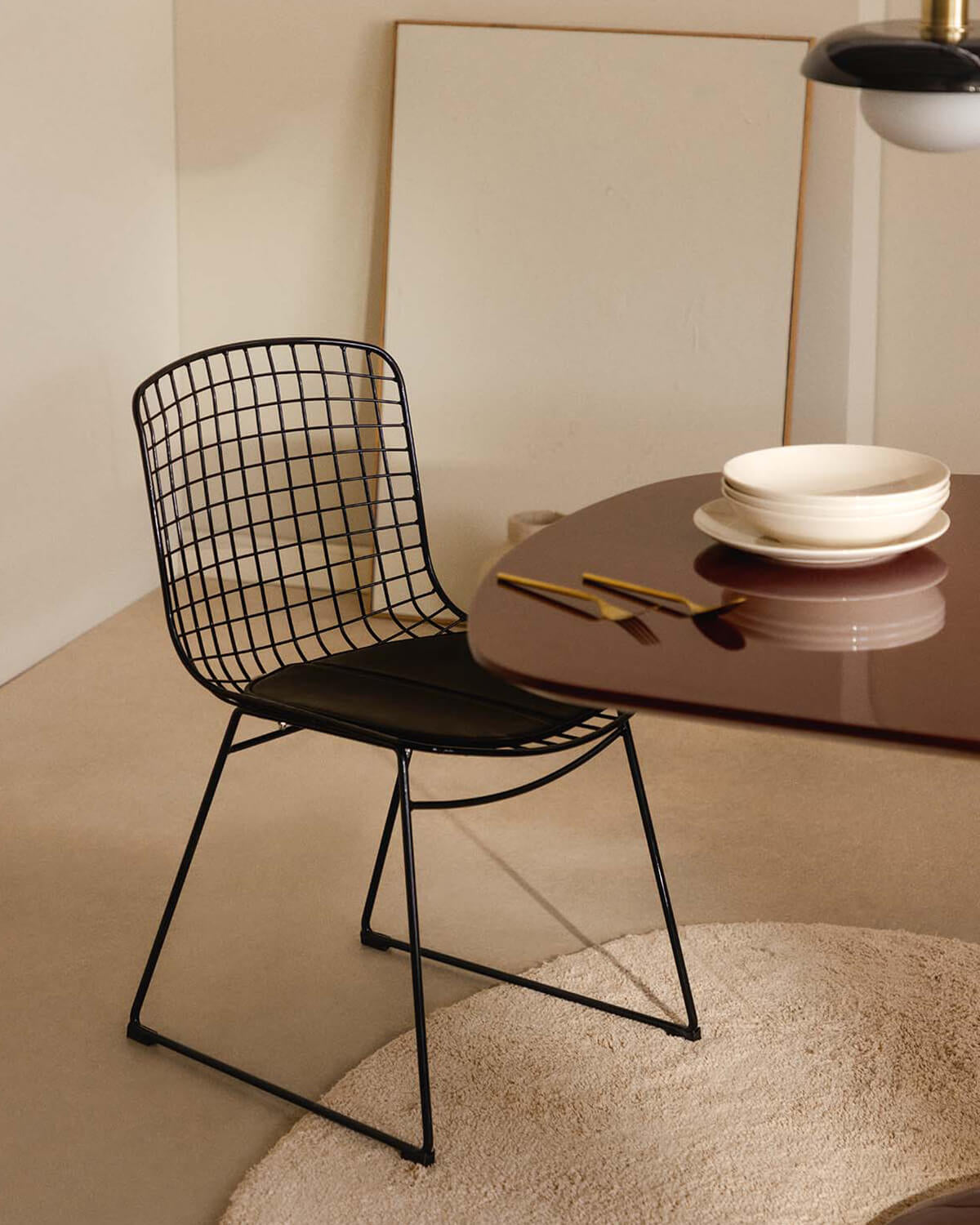 Aras High Back Metal Dining Chair