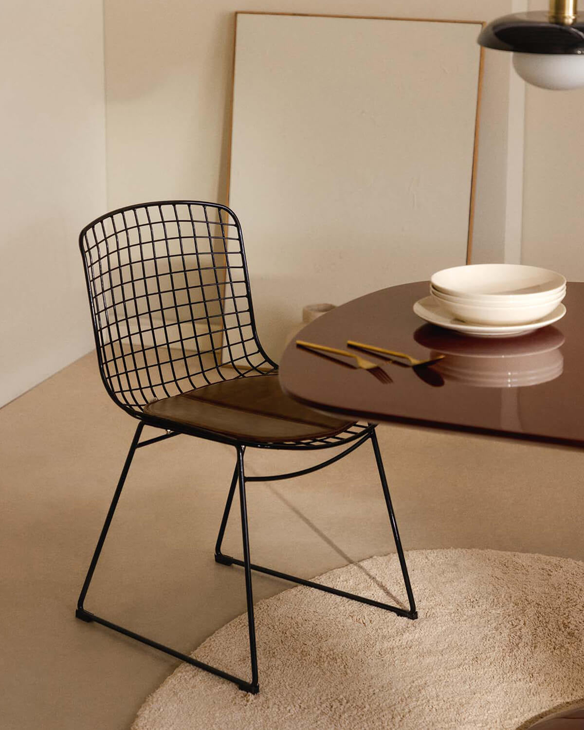 Aras High Back Metal Dining Chair