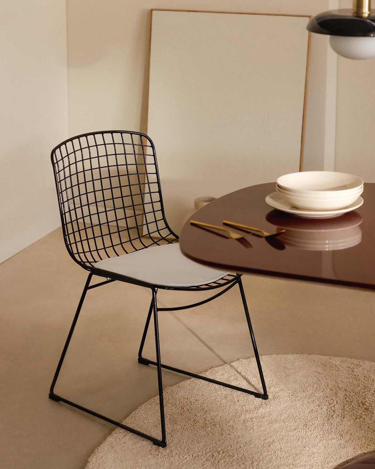 Aras High Back Metal Dining Chair