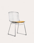 Aras High Back Metal Dining Chair