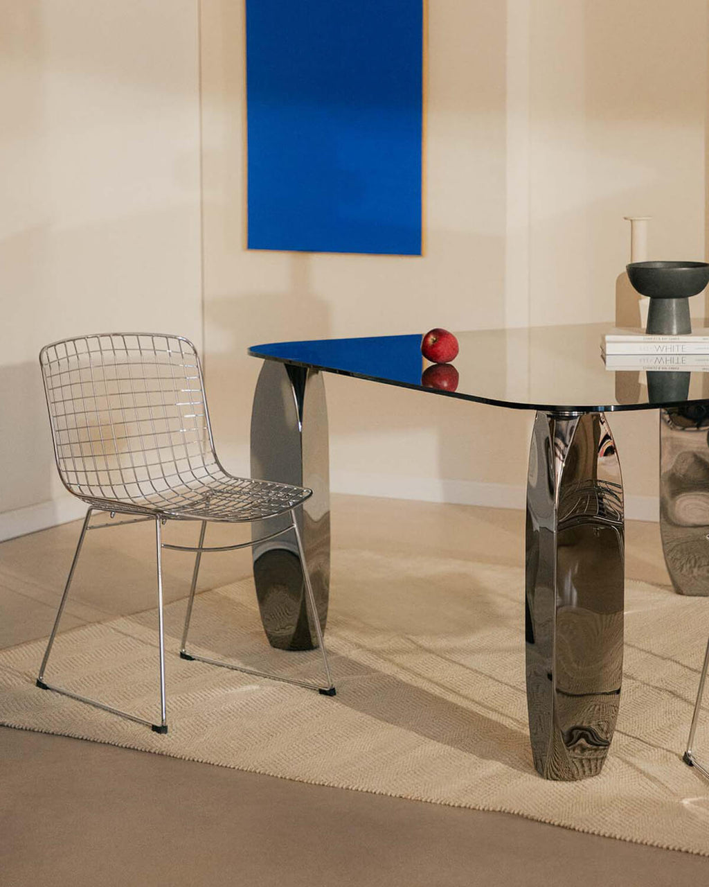Aras High Back Metal Dining Chair