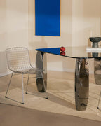 Aras High Back Metal Dining Chair