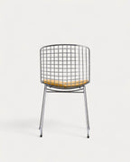 Aras High Back Metal Dining Chair