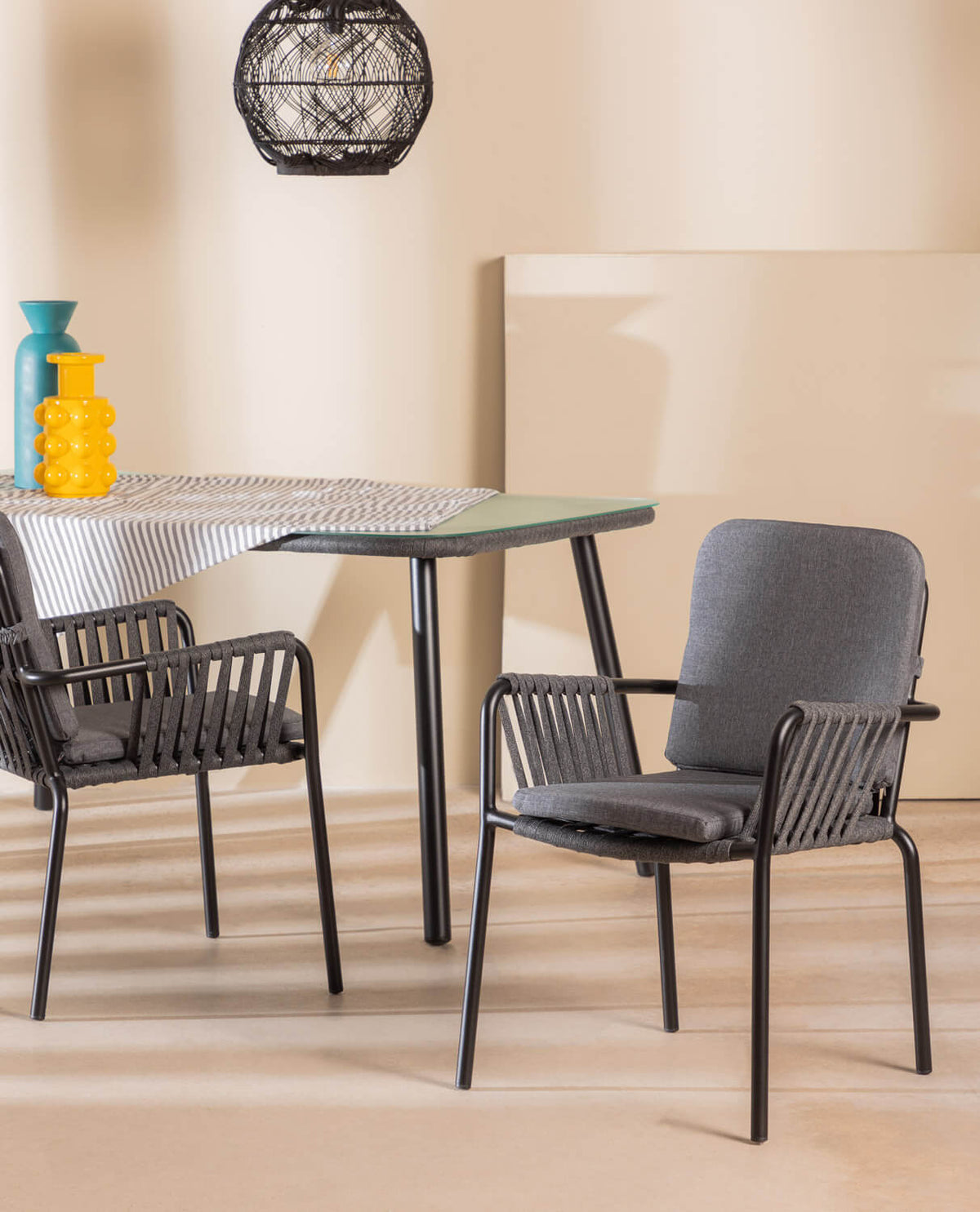 Drian Aluminum and Rope Dining Chair