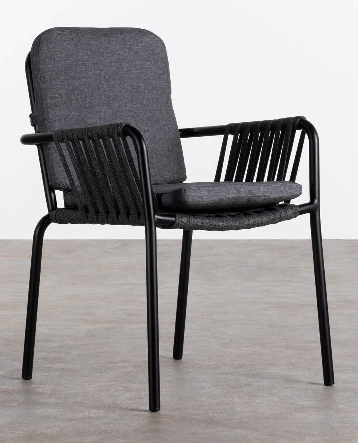 Drian Aluminum and Rope Dining Chair