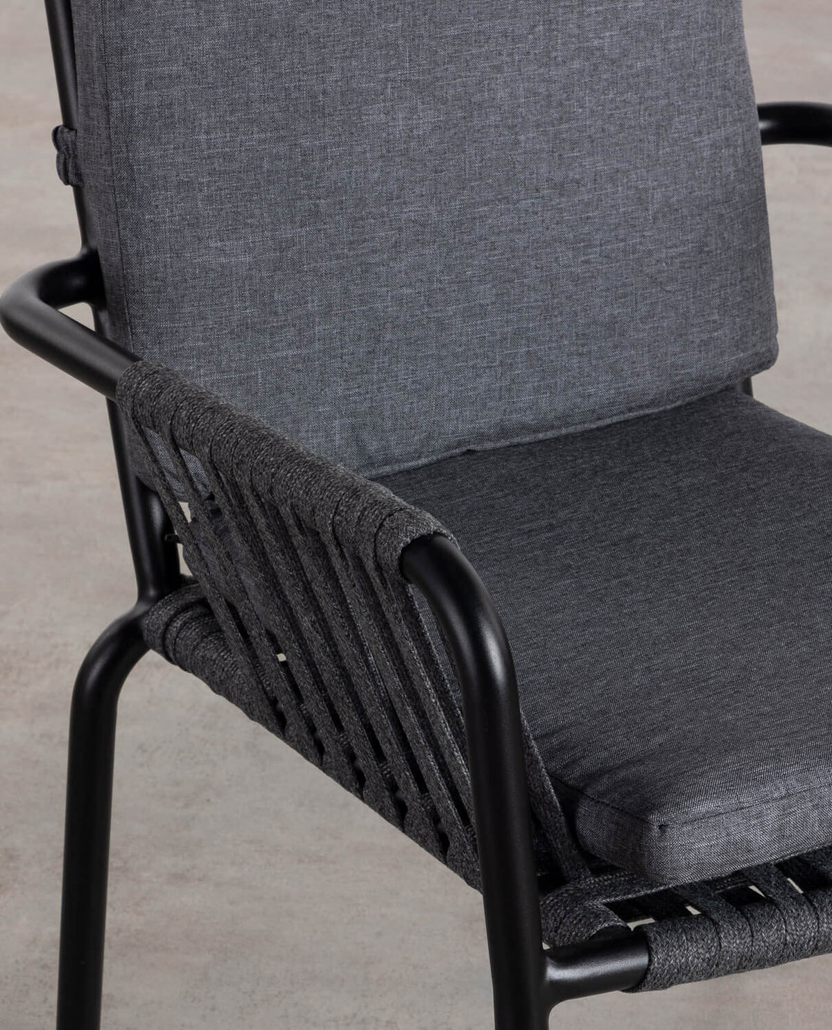 Drian Aluminum and Rope Dining Chair