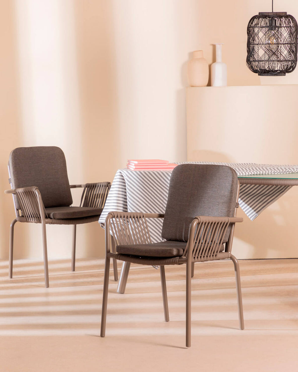 Drian Aluminum and Rope Dining Chair