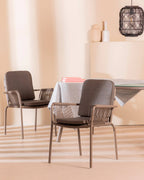 Drian Aluminum and Rope Dining Chair