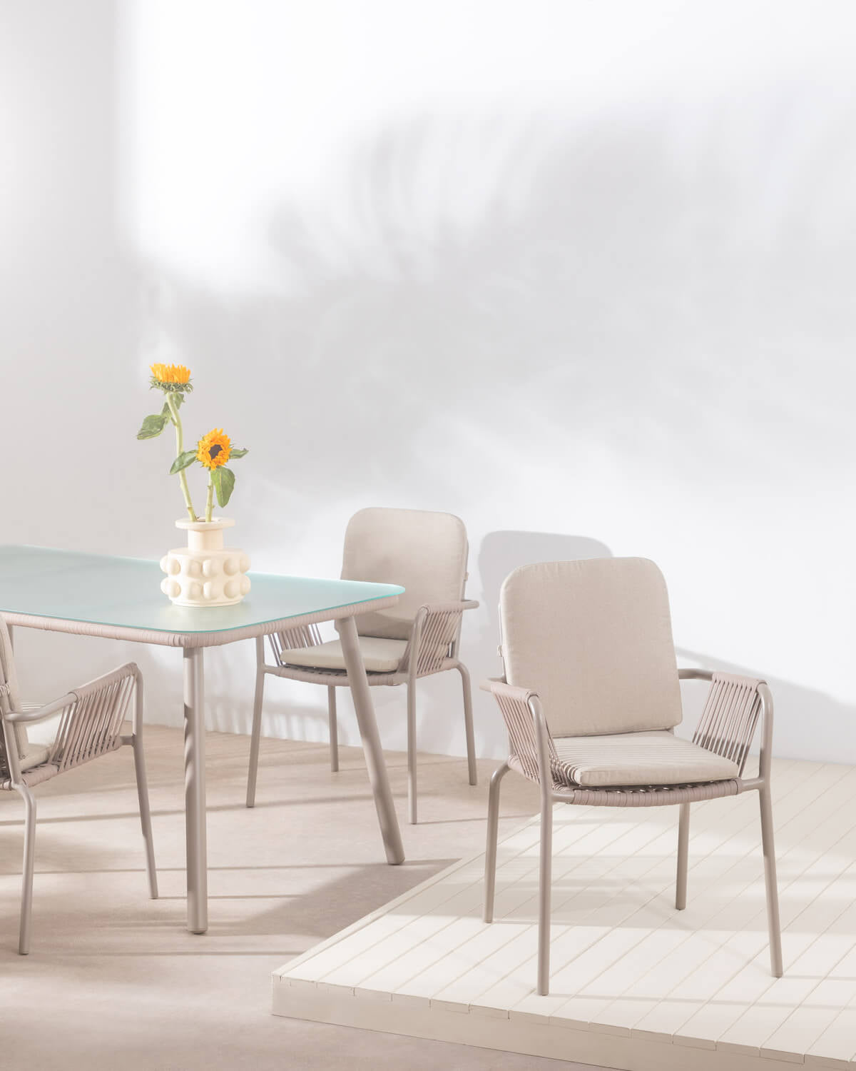 Drian Aluminum and Rope Dining Chair