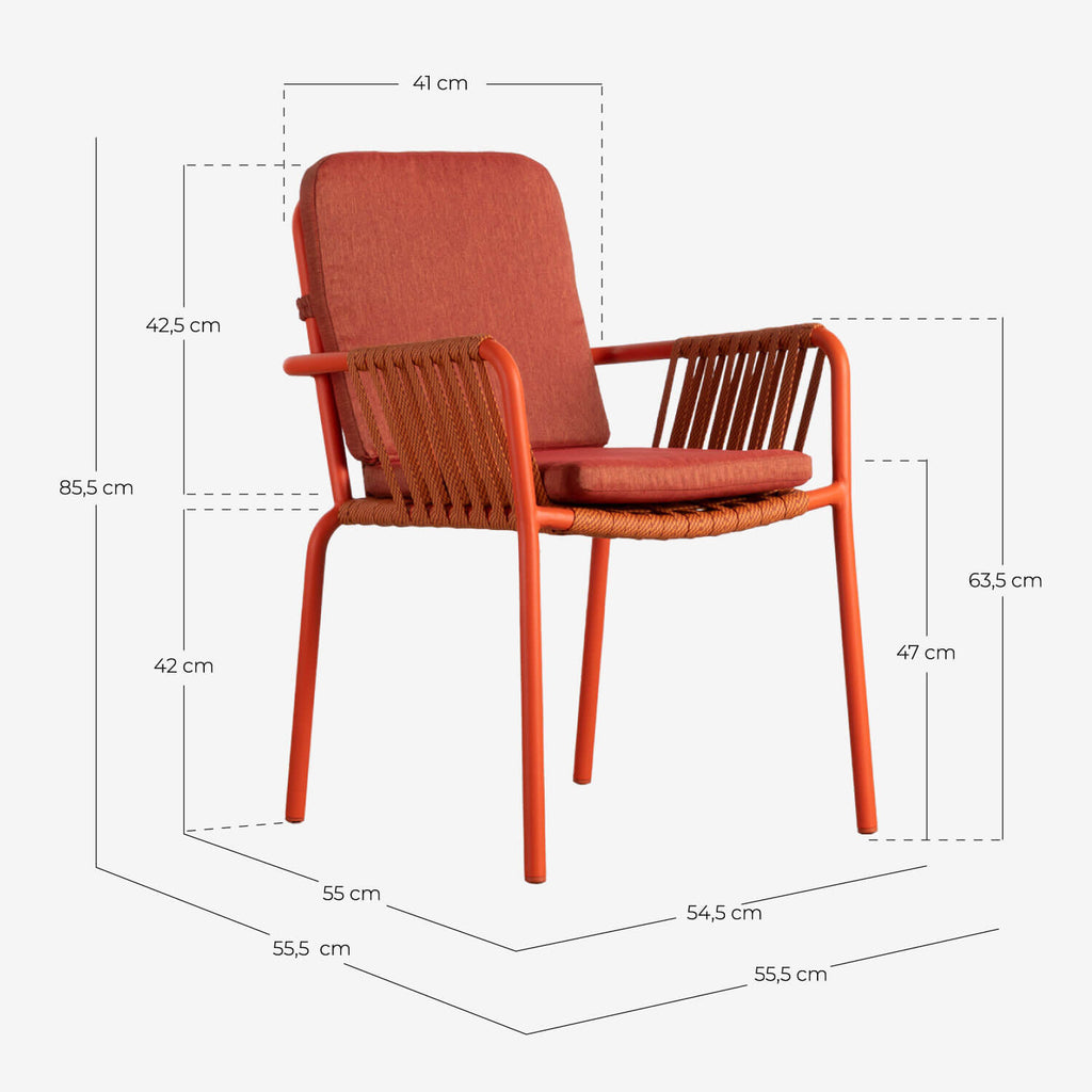 Drian Aluminum and Rope Dining Chair