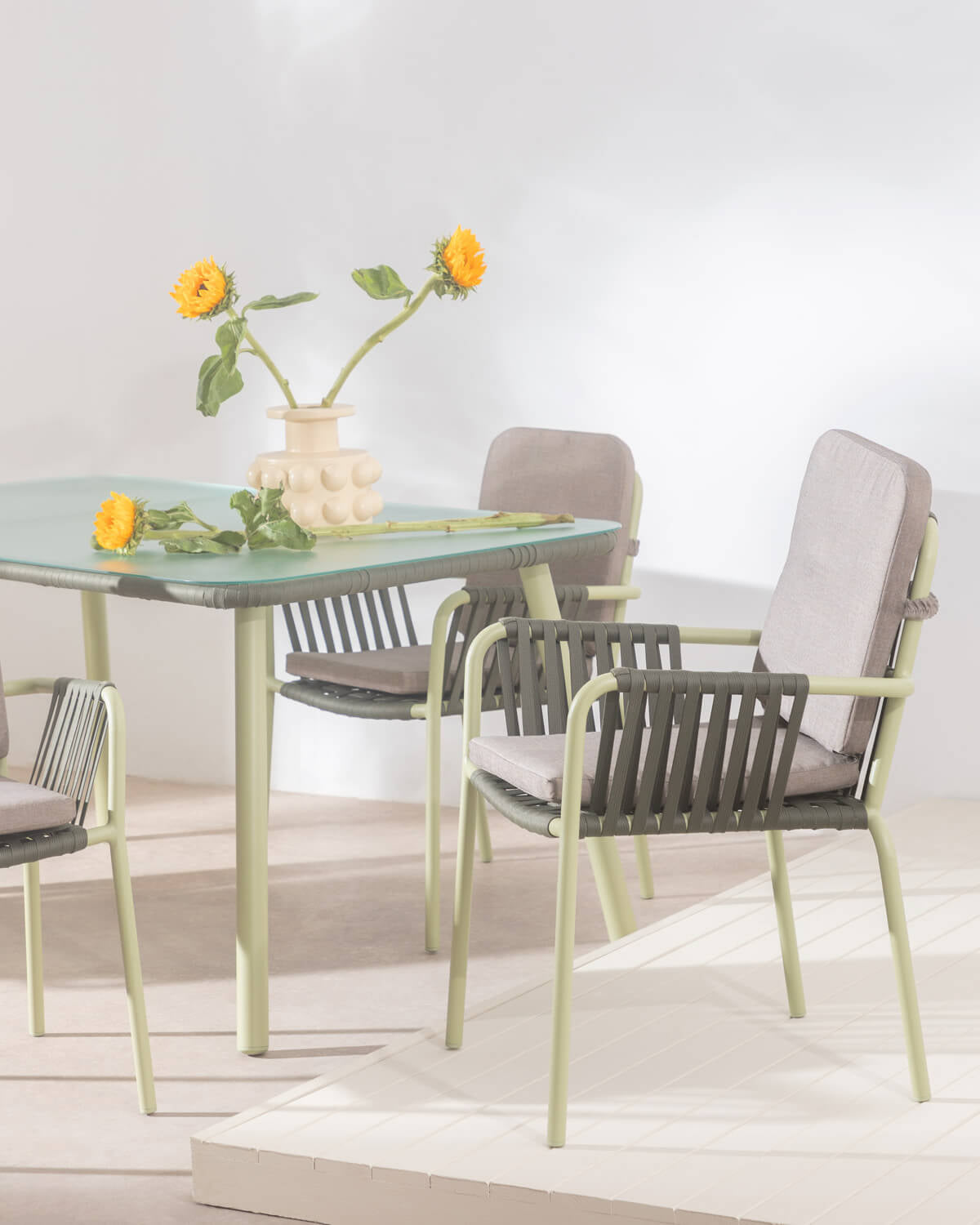 Drian Aluminum and Rope Dining Chair