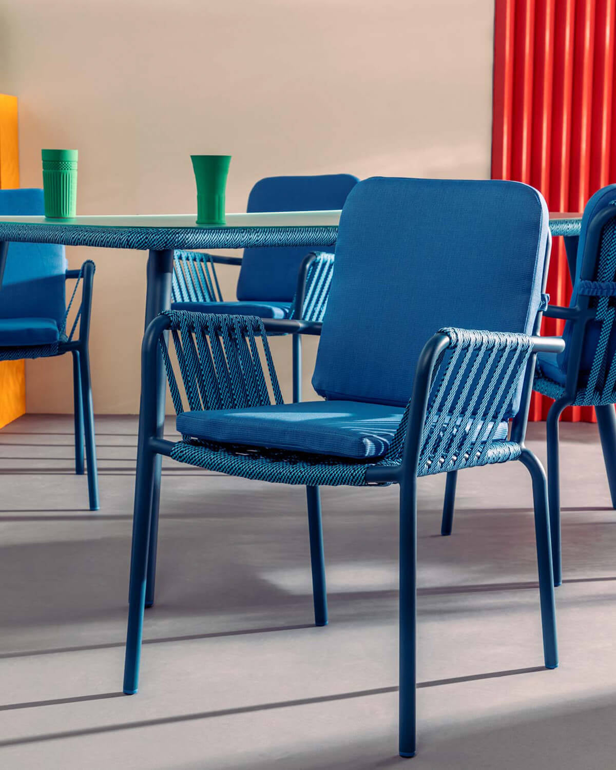 Drian Aluminum and Rope Dining Chair