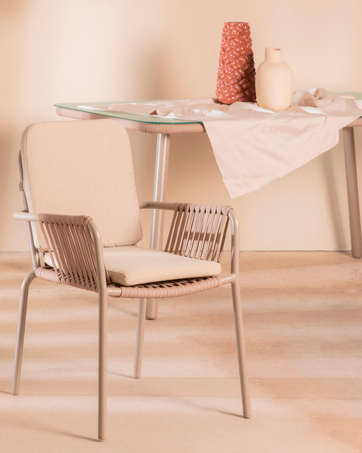 Drian Aluminum and Rope Dining Chair