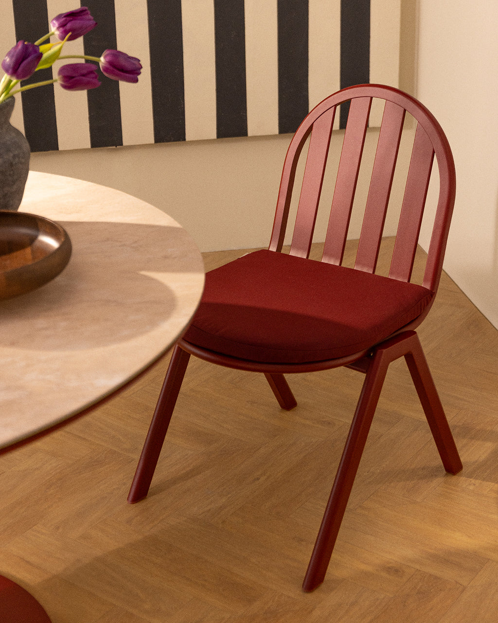 Aluminum and fabric dining chair Llibet