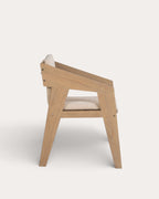 Tanon Acacia Wood Dining Chair with Armrests