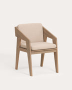 Tanon Acacia Wood Dining Chair with Armrests