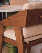 Tanon Acacia Wood Dining Chair with Armrests