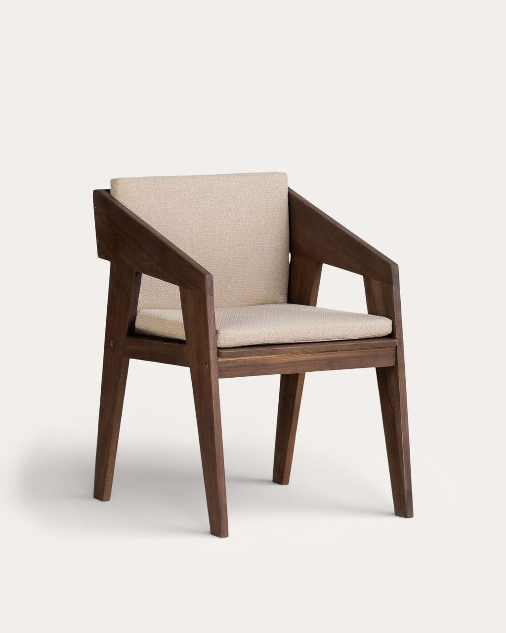 Tanon Acacia Wood Dining Chair with Armrests