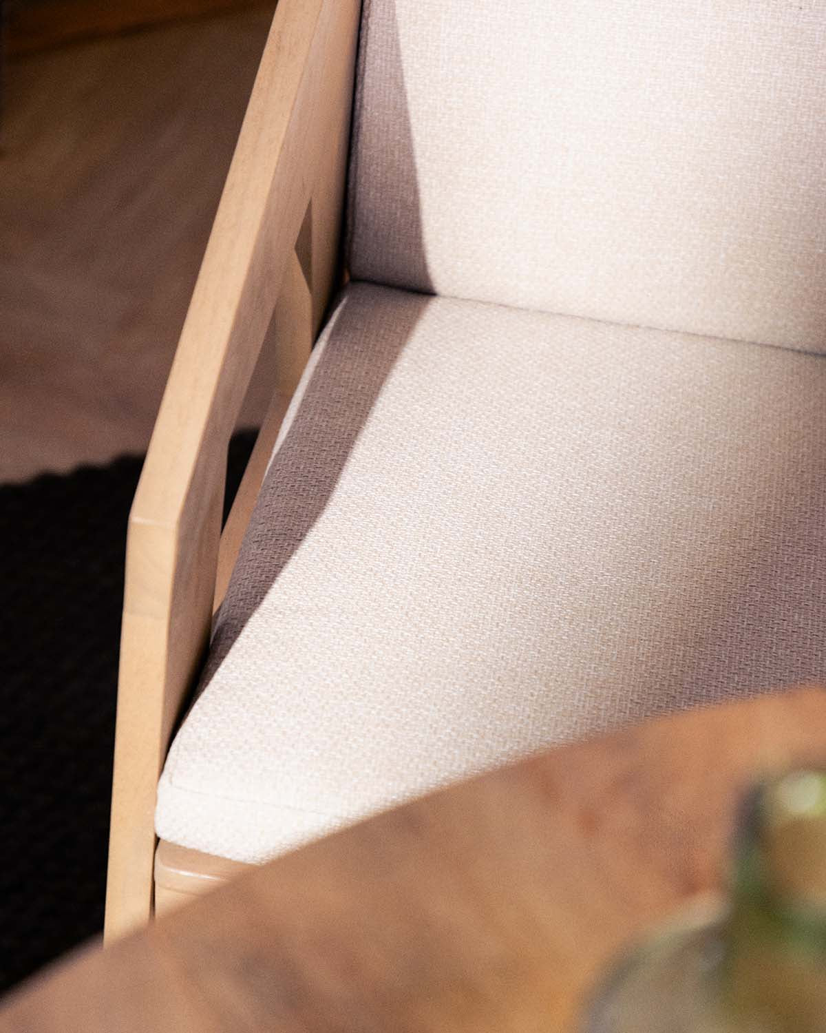 Tanon Acacia Wood Dining Chair with Armrests