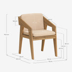 Tanon Acacia Wood Dining Chair with Armrests