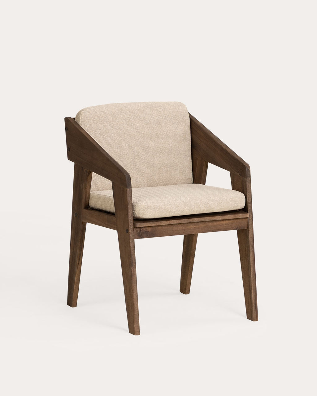 Tanon Acacia Wood Dining Chair with Armrests