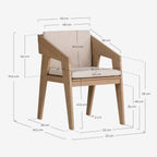 Tanon Acacia Wood Dining Chair with Armrests