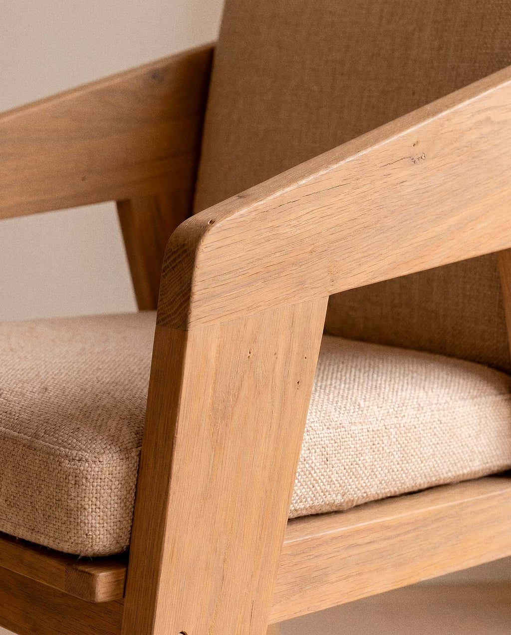 Tanon Acacia Wood Dining Chair with Armrests