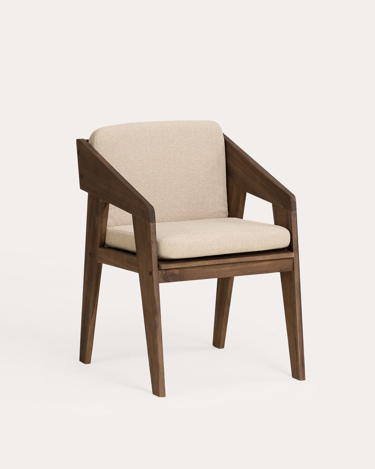 Tanon Acacia Wood Dining Chair with Armrests