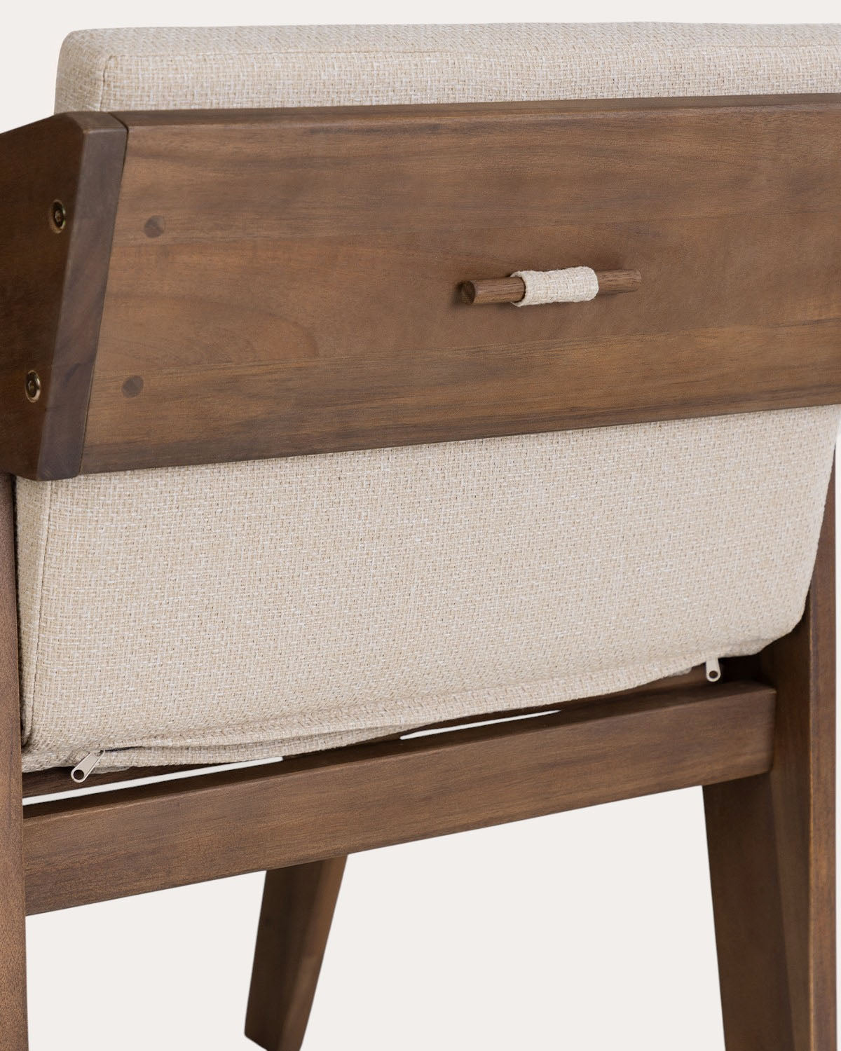 Tanon Acacia Wood Dining Chair with Armrests