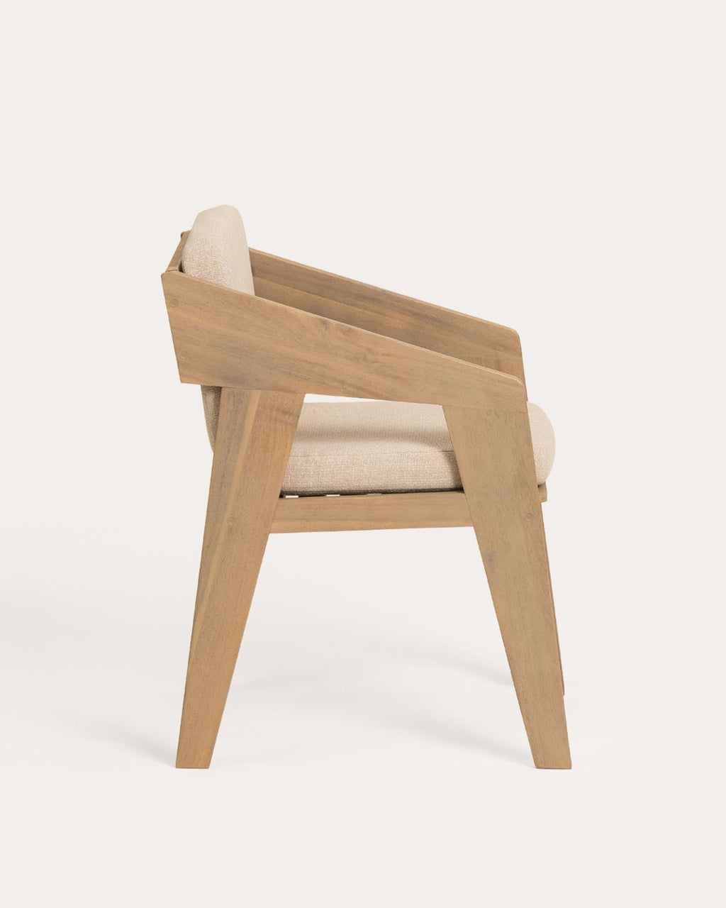 Tanon Acacia Wood Dining Chair with Armrests