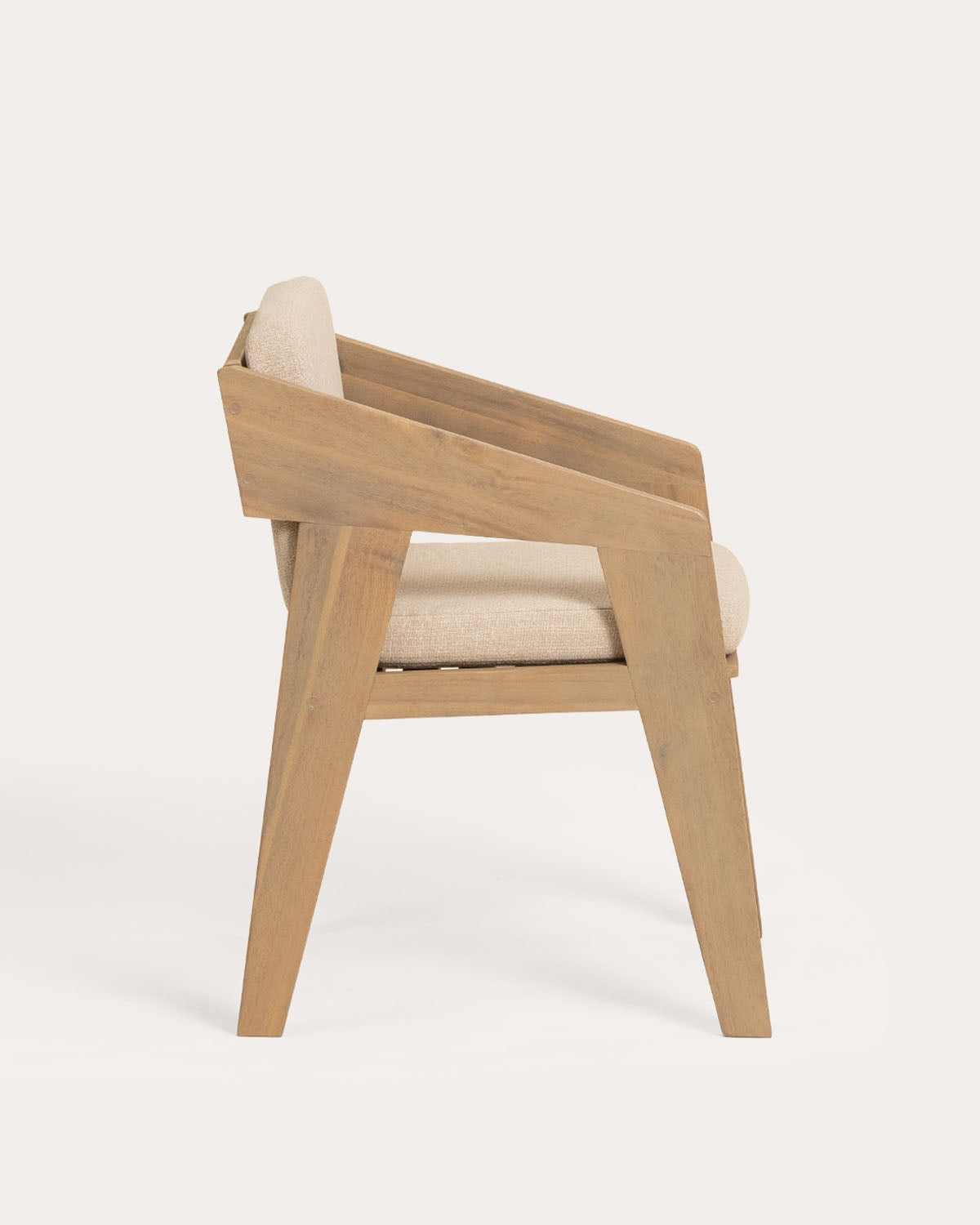Tanon Acacia Wood Dining Chair with Armrests
