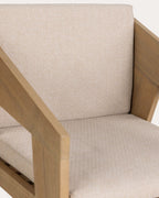 Tanon Acacia Wood Dining Chair with Armrests